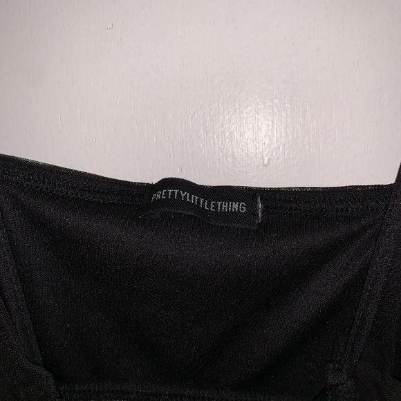 PrettyLittleThing Mesh Sexy Black Dress - Picture 5 of 7